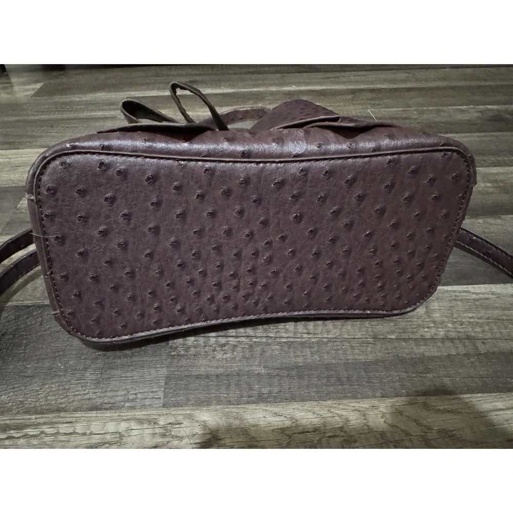 Crossi New York‎ Bow Shoulder Hand Bag Detachable Crossbody Strap Faux Ostrich